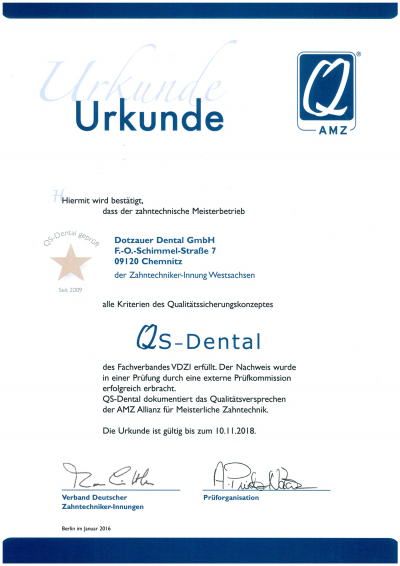 QS-Dental Prüfungsverfahren